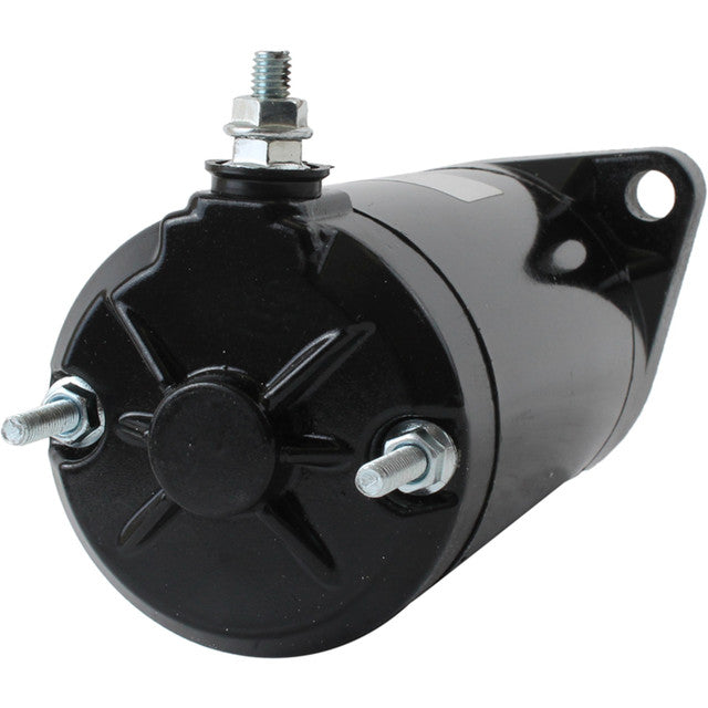 Rear view of Seadoo 2 stroke 581cc 650cc starter motor with terminals and mounting tab